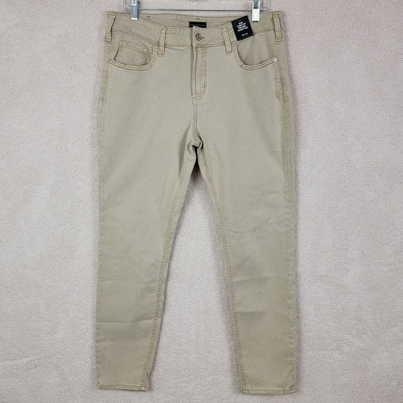 Silver Jeans Tan Suki Curvy‎ Mid Rise Skinny Denim Jeans  Sz 34x29 Plus Size NEW - Picture 2 of 12